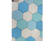 Декоративная облицовочная плитка гексагон Kamastone Соты 11370-1 белый и голубой с бирюзовым, микс
