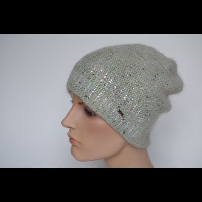 Белая шапка из меланжевой пряжи Vizio Италия 8022 CY