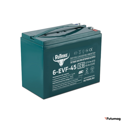 Тяговый аккумулятор RuTrike 6-EVF-45 (12V45A/H C3)