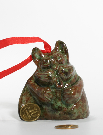 СУВЕНИР "ПОЮЩИЙ КОТ2 глазурь зеленая