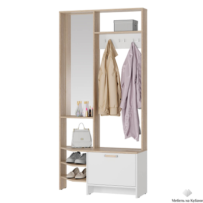 Тео ПР-01 прихожая Сонома/Белый