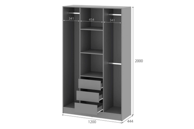 Энни 1200 шкаф двустворчатый распашной Графит