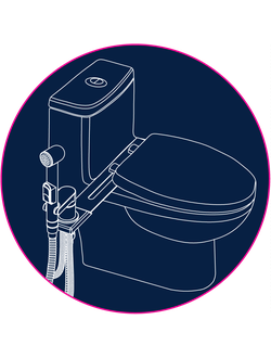 Смеситель биде с гигиеническим душем с приставкой для установки на унитаз Rossinka X25-56