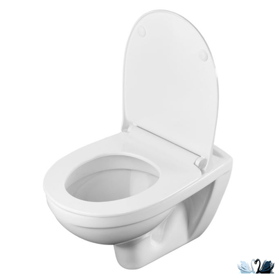 Комплект ПЭК Santek Бореаль 1.WH50.1.775. Инсталляция с кнопкой (черный, матовый) и подвесной унитаз с сиденьем микролифт