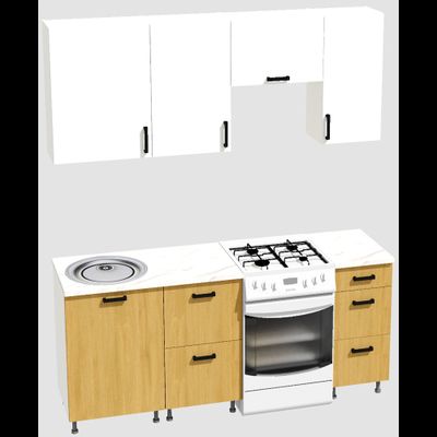 Кухня эконом 1,5 метра (600х500х400) Цвет: Белый/Дуб Сонома