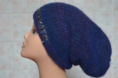 Шапка василькового цвета женская зима 2018 Vizio Италия 5872