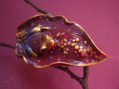 "Песнь Принцессы Вишнёвого Лотоса", фэнтези-брошь в восточном стиле