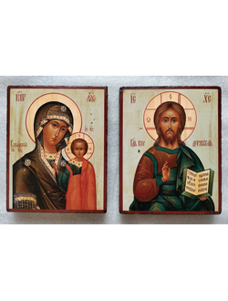 ВЕНЧАЛЬНАЯ ПАРА. ОБРАЗ СПАСИТЕЛЯ. ОБРАЗ ПРЕСВЯТОЙ БОЖИЕЙ МАТЕРИ “КАЗАНСКАЯ”. РУКОПИСНЫЕ ИКОНЫ.