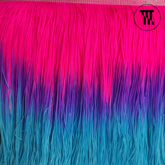 Бахрома градиент, цв. Неон-розовый + фиолетовый + голубой, дл. 20 см