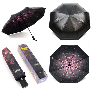 Зонт автоматический с двусторонним куполом Pasio (Принт: небо с облаками, звездное небо, галактика, сакура)