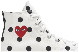 Кеды Converse Play Comme Des Garcons высокие белые в горошек