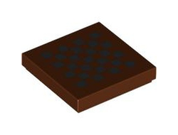 Tile 2 x 2 with Black Checkered Pattern, Reddish Brown (3068pb2181 6430841)