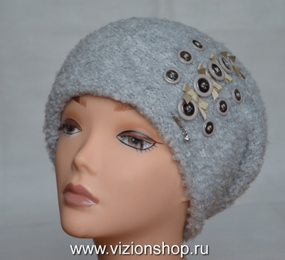 Модная шапка с пуговицами италия Vizio 6193 фото итальянских головных уборов Калуга