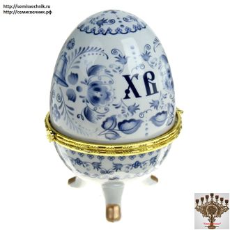 Яйцо-шкатулка &quot;Гжель&quot; (Egg-casket &quot;Gzhel&quot;)