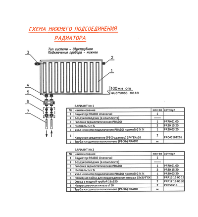 Cтальной панельный радиатор PRADO Universal 33х500х1900