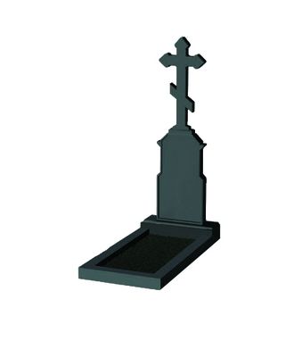 Вертикальный гранитный памятник с крестом КР3