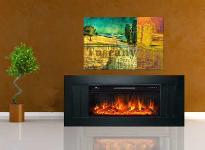 линейный электрический камин