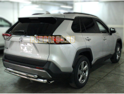 Защита заднего бампера радиусная двойная d60/53 для Toyota RAV4 (2019-...)