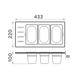 КОНТЕЙНЕР OMOIKIRI DC-02-3 LG (4999080) СВЕТЛОЕ ЗОЛОТО
