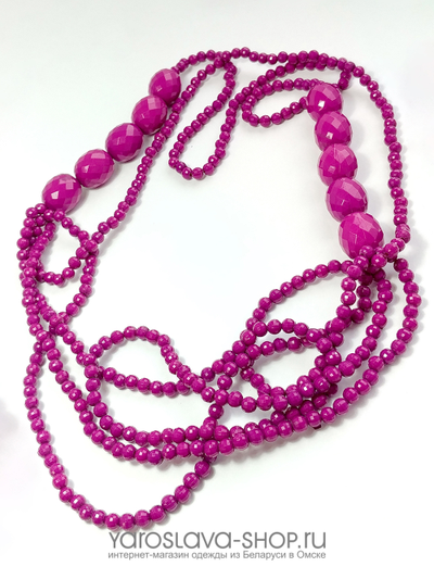 Бусы фуксия
