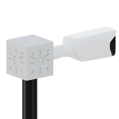 Комплект 2: BOXFORCAM Коробка с сегментом мачты.  Вынос 50 см. для монтажа видеокамер и элементов безопасности. (коробка чёрная/белая)