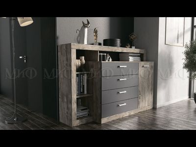 Ангара Комод графит, дуб юкон, Ш1602хВ1040хГ476 мм