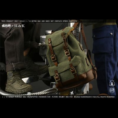 Винтажный рюкзак (оливковый, лимитированная версия) (для коллекционных фигур 30 см) масштаб 1 к 6 Gathering Trend Series Backpack American tent cloth (JC002) - YUANXINGSHI