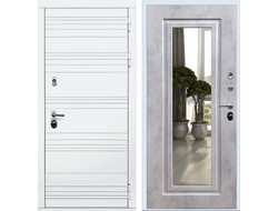 Входная дверь Rx14 с панелью зеркало ФЛЗ 120 темный бетон