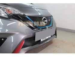 Защита радиатора Nissan Note Nismo S 2016-2020 black верх (Японская сборка)