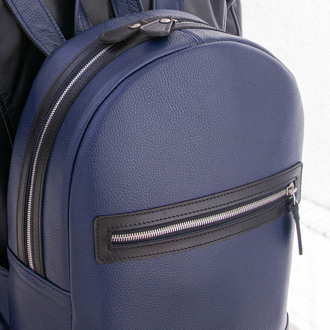 Кожаный синий рюкзак Barrow Blue