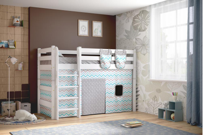 Полувысокая кровать "Соня" с прямой лестницей Вариант 5