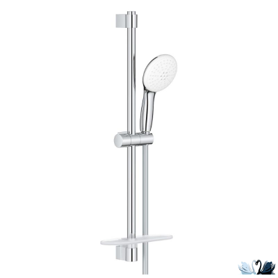 Набор смесителей Grohe BauEdge (для ванной 23604001, для раковины 23330001, душевой гарнитур 27926003 с лейкой, штангой и полочкой)