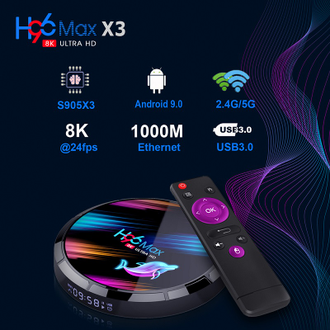 Смарт тв приставка H96 MAX X3 4/64 Gb
