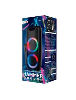 Портативная колонка FUMIKO HAMMER RGB-подсветка, микрофон, пульт BLACK