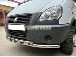 Защита переднего бампера с перемычками Папа Тюнинг d60/42 для ГАЗель Соболь 4х4 лифтованный