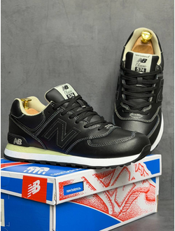 New Balance 574 Triple Black Кожаные