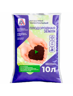 "Плодородная земля" для садово-огородных растений, цветов и рассады, 10 л