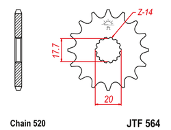 Звезда ведущая JT JTF564.13 (JTF564-13) (F564-13)
