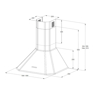 Купольная вытяжка Korting  KHC 9839 RGB