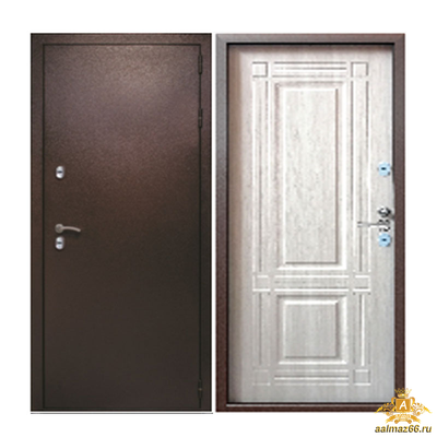 Двери с терморазрывом Страж 3К Тепло Беленый дуб 2050-860