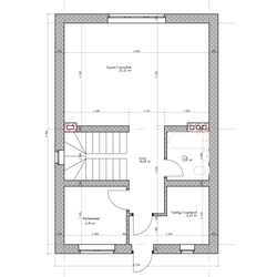 Двухэтажный дом с тремя спальнями и мансардой 99.86 м² (S8)