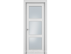 Дверь со стеклами Паспарту 33 эмаль белая