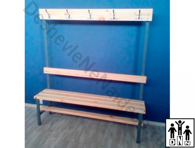 Скамейка с вешалкой для раздевалки 1,5 метра