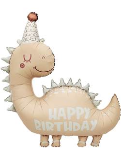 Шар 39"/99 см "Динозаврик в колпачке" сатин