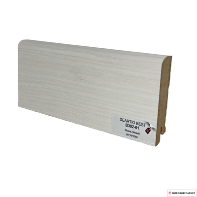 Плинтус DeArtio B302-01 Ясень белый 80х16х2050