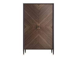 Шкаф 2-х дверный Венеция на ножках арт Т-173 Моккачино/орех (L114,6*P45*h193) Timber