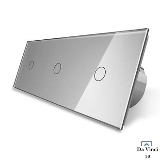 Трёхклавишный сенсорный диммер livolo на 3 поста серого цвета