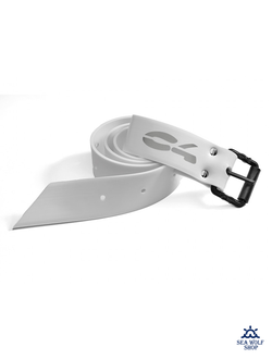 Ремень силиконовый C4 с пластик. марсельс. пряжкой, белый