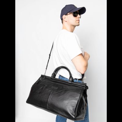 Кожаный саквояж Otranto black (арт. 4006-01)