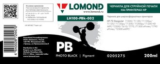 Чернила для широкоформатной печати Lomond LH100-PBk-002